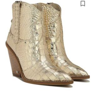 Sam Edelman Gold Iris Western Studded Booties